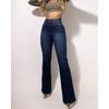 High-waisted Elastic Slimming Slightly Flared and Hip-lifting Denim Trousers