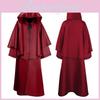 Medieval Cloak Hooded Robe Wizard Cosplay Costume For Adults With Long Sleeve Design For Halloween Role Play