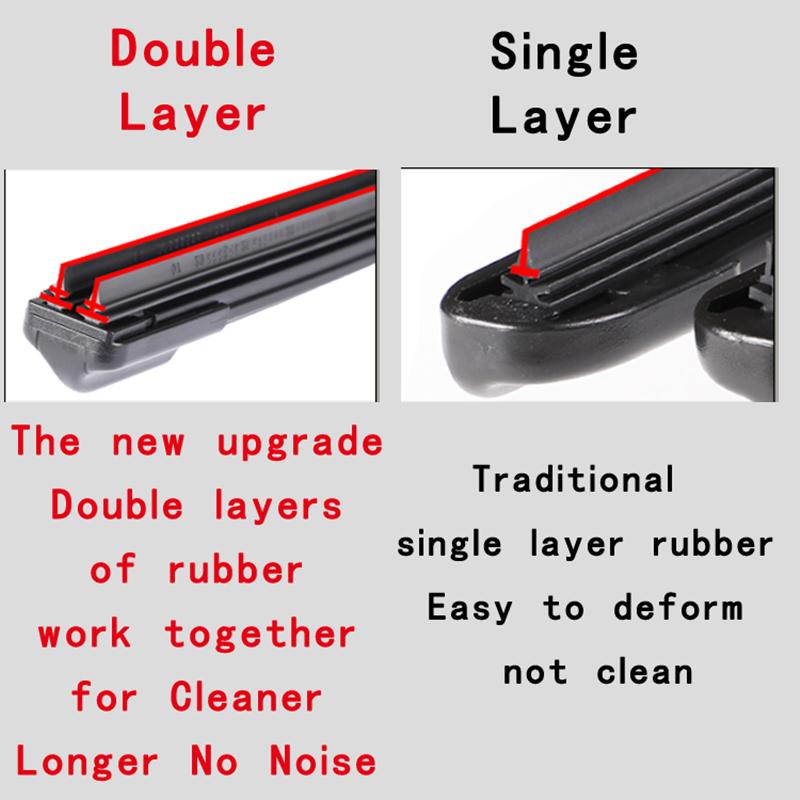 For VW PASSAT B5 B6 B7 B8 CC Double Rubble Car Wiper Accessories Auto Parts Cleaning Windshield Windscreen Frameless