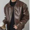 Korean Style Retro PU Leather Motorcycle Jacket for Men - Autumn/Winter Edition