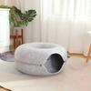 Donut Cat Bed Tunnel Interactive Bed Toy House for 2 Cats Felt Pet Cat Half Closed Cave Indoor Training Kennel Toy Pets Supplies