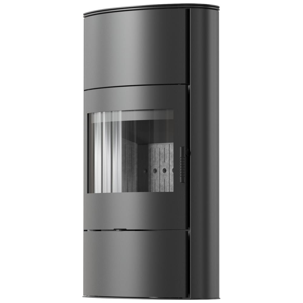 Wood Burning Steel Stove KRATKI AB/S/2/ROLLO High 10 kW Ø 150 Black Thermotec