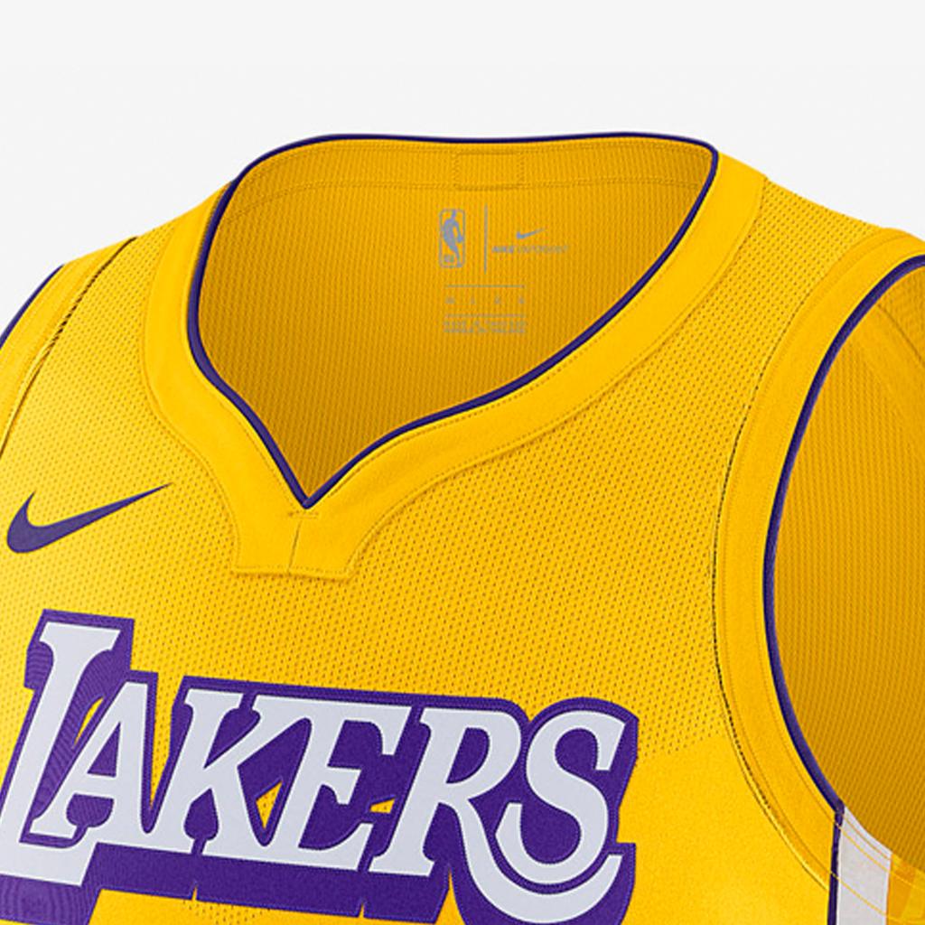 Nike City Edition Basketball Jersey AU Player Version 2019-2020 Los Angeles Lakers Men Tops Yellow AV4583-728