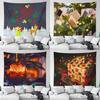 Christmas Gift Decoration Printed Pattern Tapestry Home Living Room Bedroom Wall Background Cloth Tapestry