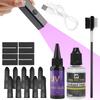 All - In - One UV Hair Extension Kit: 30g Glue, Remover, Tools & Lamp UV Hair Extensions Tools Super Fast Remover with Invisible Extension