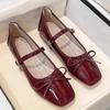 2025 New Hot Selling Vintage Mary Jane Shoes Elegant Bowknot Round Toe Women's Flat Comfort Elastic Ladies Ballerina