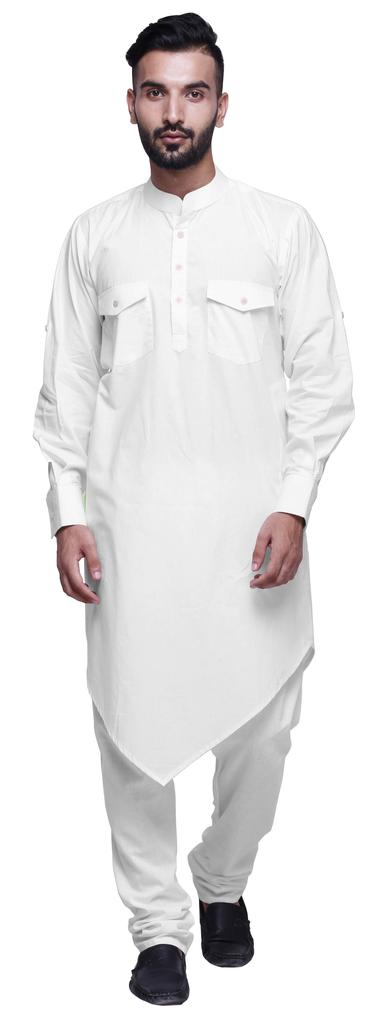 Atasi Long Sleeve Designer Kurta For Men Indian Cotton Casual Long Kurta