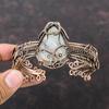 Rainbow Moonstone Cuff Bracelet Gemstone Bangle Copper Wire Wrapped Jewelry Adjustable Cuff Bracelet Handmade Jewelry Copper Bangle For Gift