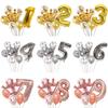 1Set 30inch Digit Foil Balloons Number Air Balloon Crown Ball Happy Birthday Party Decorations Kids Toy Ball Ans Decoracao Coroa