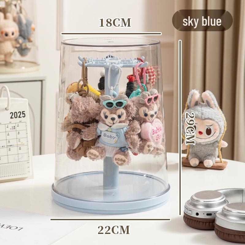 Rotating Labubu Plush Doll Display Box & Charm Stand
