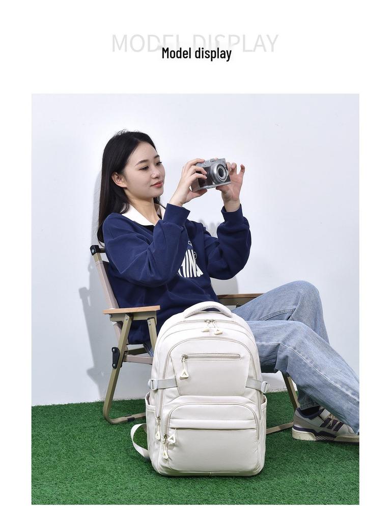 Korean Style Large Capacity Student Backpack - Simple Design for Junior High and College Students