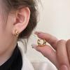 Exquisite Small Twist Twist Metal Ear Buckle Women'S Design Sense Exquisite Personality Fashion Temperament Versatile Earrings Earrings