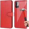 Protective Case - E.F.CONNECTION - For Redmi Note 10 5G - Red - Leather Effect - Shockproof
