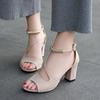 Summer New Women's High Heels Buckle Strap Roman Female Sandals Plus Size Shoes for Women Chunky Heel Zapatos De Mujer