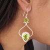 Natural Peridot Gemstone 925 Sterling Silver Jewelry Handcrafted Earrings 2.07" EE-170-2