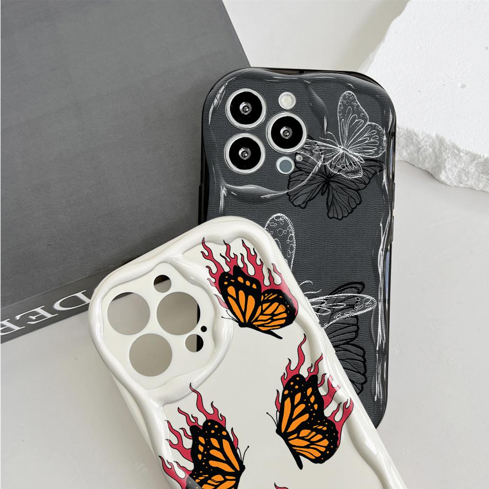 Cute Cartoon Pattern Cream Texture Casing Wavy Edge Soft Silicone Cover Phone Case for OPPO Reno Realme