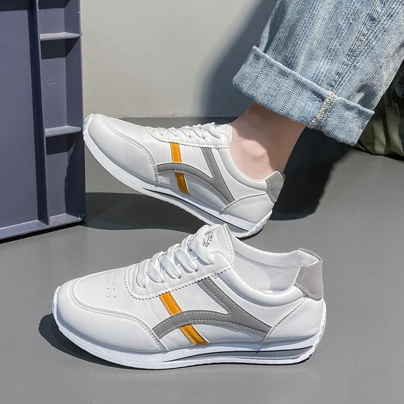Fashion 2024Women's Sneakers Light PU Leather Casual Shoes Comfort Sport Running Shoes for Women Lace Up Vulcanized Shoes Zapatos Mujer