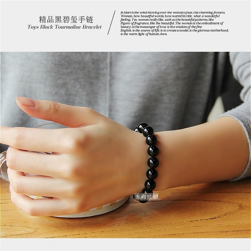 Браслет из натурального камня Черный турмалин Энергетический браслет для мужчин женщин CLE