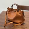 Spring/Summer Women's Genuine Tree Bark Leather Handbag - Vintage Lock Shoulder & Crossbody Bag.