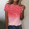 2025 Women's Street Trendy T-shirt Dreamy Star 3D Printed Short Sleeve Versatile Daily Casual Loose Round Neck Top Women's Wear
