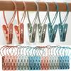 12pcs Stainless Steel Clothespins Laundry Clothes Pegs Hook Portable Hanging Clothes Clip Wardrobe Clothes Organizer Hanger
