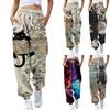Women's  Printed Casual Pants Drawstring Elastic Waist Drawstring Pants