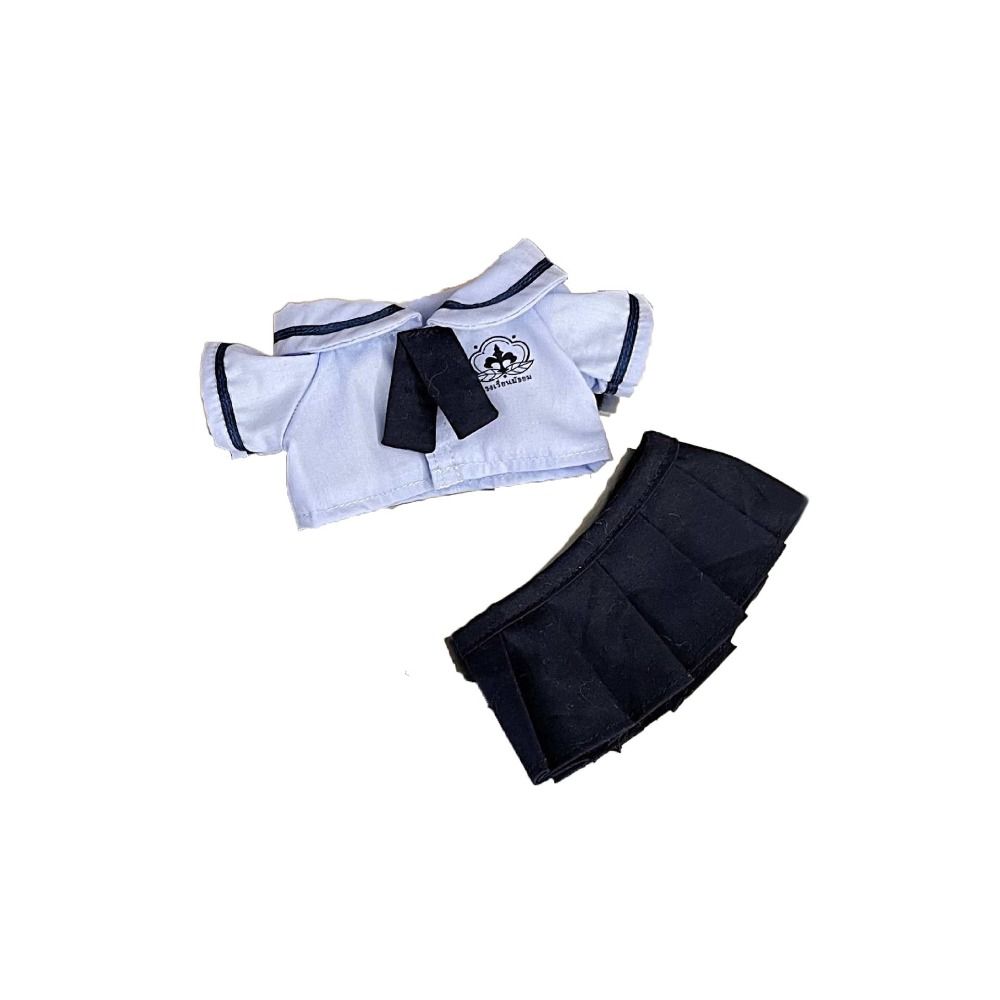 Blue Miniature School Uniform 10cm 20cm Shirt Necktie Pants Set Doll Clothes  Cotton Stuffed Doll