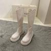 Long Boots Women's Autumn and Winter New Versatile High Boots Rear Zipper Thin Boots But Knee Mid Boots