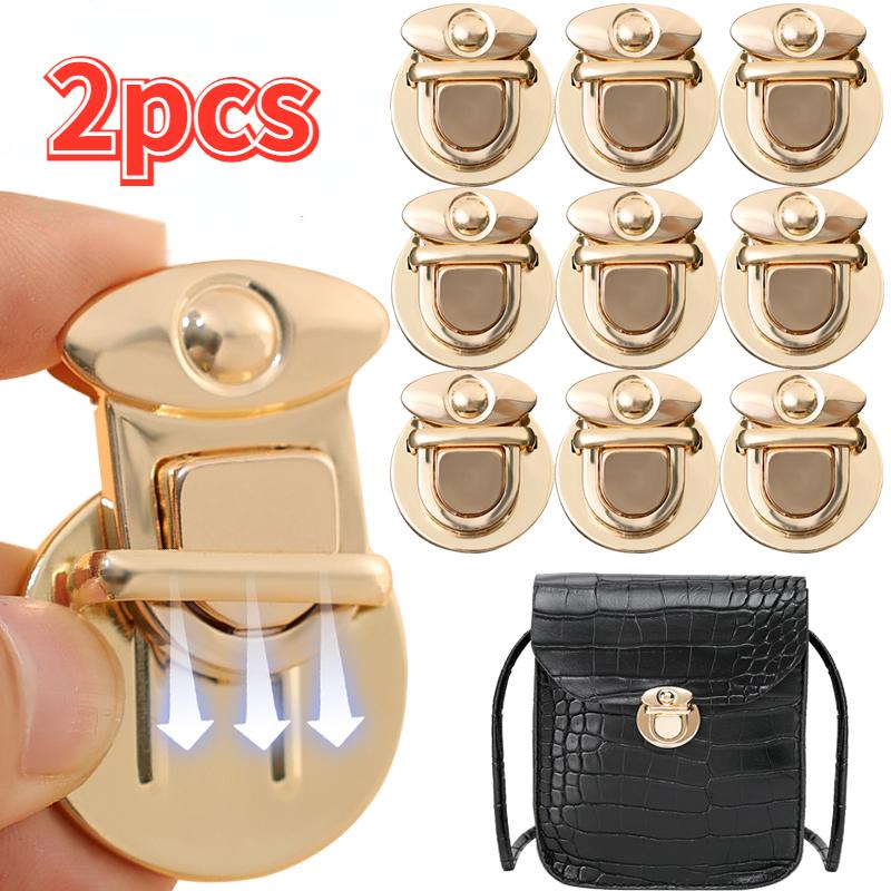 2pcs Women's Lock Clasp DIY Craft Hand Bags Clasp Catch Buckles Metal Snap Clasp Locks Wallet Fasteners Wallet Buckle Totes