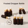 10pcs 30ml Glass Dropper Bottles With Golden Caps Amber Frosted Glass Essential Oil Sample Bottles With Free Dropper&Funnel