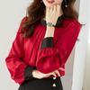 Fashion Chiffon Blouse Women Elegant Long Sleeve Womens Shirts Red White Female Clothing High Quality Tops Blusas 25417