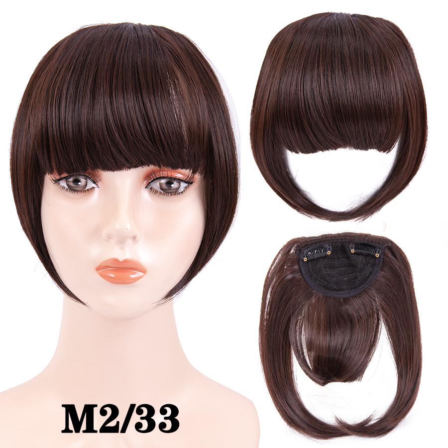 Fringe Bangs Synthetic Hair Extensions Clip In Bangs 6 Inch Short Straight Hairpiece Front Neat Bang Two Side Blonde