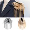 Shoulder Epaulette Decorative Pin Design Stage Decoration Hip-hop Style Fashion Rivet Chain Tassel Epaulette
