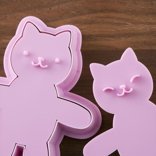 Kai Corporation Cuddle Cat Cookie Mold, Pink, for Baking, KAI KITCHEN DL7254