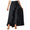Ladies Casual Double Layer Wide Leg Culottes Irregular Ruffle  Long Pants