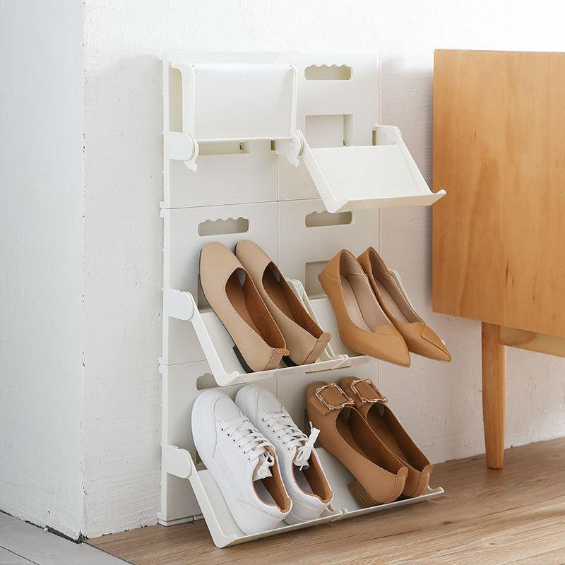 Folding Shoe Rack Free Perforation-free Household Simple Shoe Cabinet Shoe Storage Can Be Assembled and Spliced To Save Space