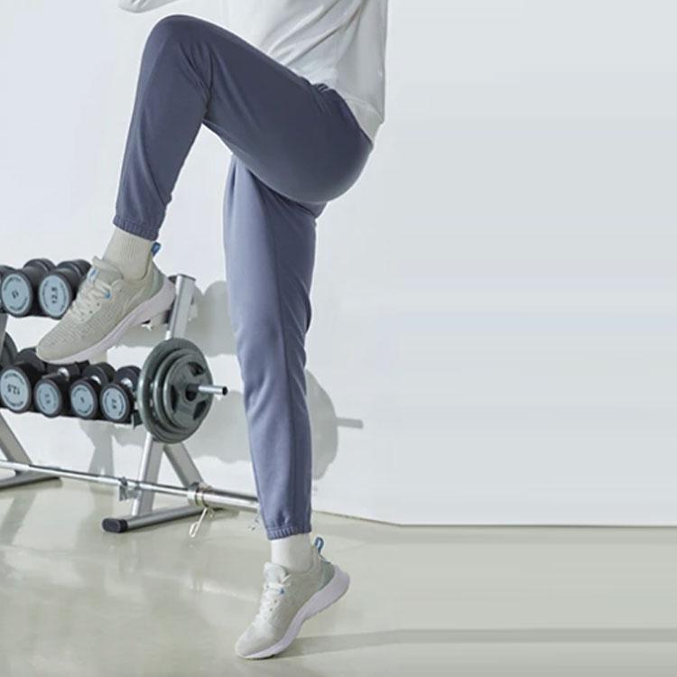 Li Ning Plain Logo Zipper Pocket Cuffed Sports Pants Men Bottoms Stone-Gray AKLRF63-3