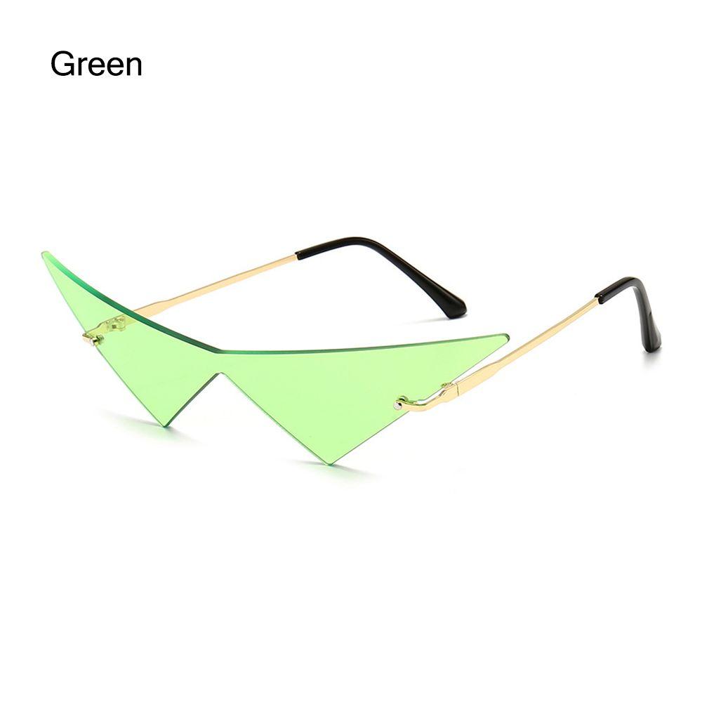Fashion UV400 Ocean Lens Rimless Oversized Eyewear Women Triangle Sunglasses Sun Glasses Sunglasses