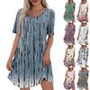 Women's Casual And Fashionable V-neck Short Sleeve Printing Mid Length Dress