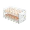 Double Layer Egg Drawer Transparent Lengthen Independent Slot Egg Holder Egg Storage Container for
