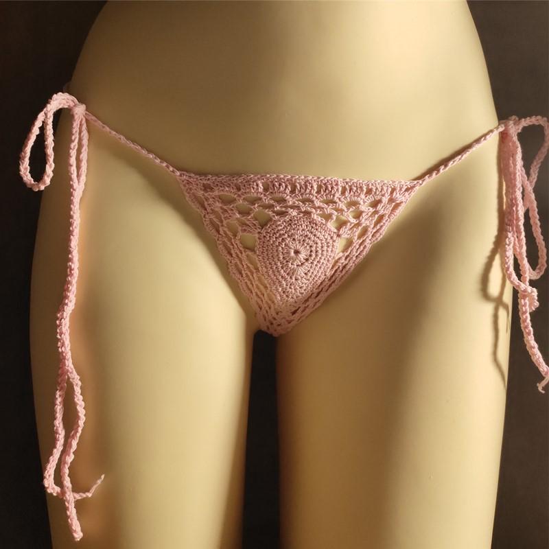 Handmade Crochet Bikini Micro Briefs, 13 Colors - Sexy European American Style, All-Cotton Mini Swim Briefs.