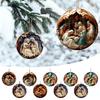 Nativity Scene Ornaments Acrylic Flat Hanging Pendant Keepsake The Birth of Jesus Decor for Christmas CDN