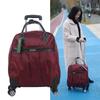 Oxford Universal Foldable Travel Trolley Bag - Large Capacity, Solid Color, Handheld Luggage for Women