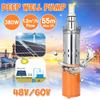 Solar Water Pump 48/60V 380W 1200L/h 55m Deep Well Pump DC Screw Submersible Pump Irrigation Garden Home Agricultural