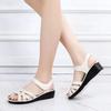 Women's Summer New Soft Sole Non Slip Comfortable Casual Shoes with Sloping Heel and Thick Sole Velcro Breathable Sandals