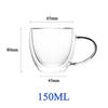 1-6PCS 80-450ML Heat Resistant Double Wall Tea Glass Cup Beer Coffee Handmade Creative Cold Beverage Transparent Drinkware Set