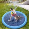 Dog Splash Pad Anti-Slip Sprinkler Dog Pool with Flying Disc Toy Outdoor Leakproof Water Play Mat Family Backyard Water Toy