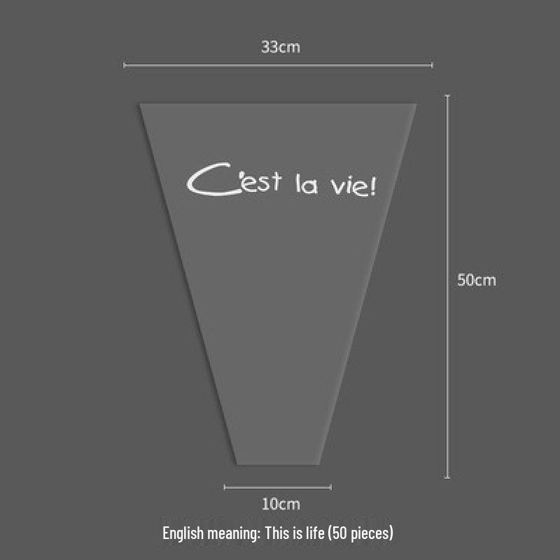 Chinese Style Transparent Floral Packaging Bag - Waterproof Kraft Paper