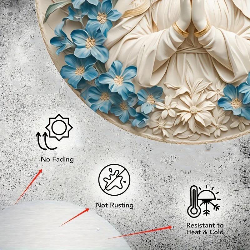 Круглая деревянная вывеска «Мария из Назарета», устойчивая к царапинам, легко подвешивается для декора дома и двери, простой и стильный декор для туалетной двери, туалет унисекс