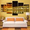 Modern Canvas Painting Print Wall Art Modular Pictures Living Room Decor 5 Pieces Beautiful Golden Temple At Midnight Poster No Frame